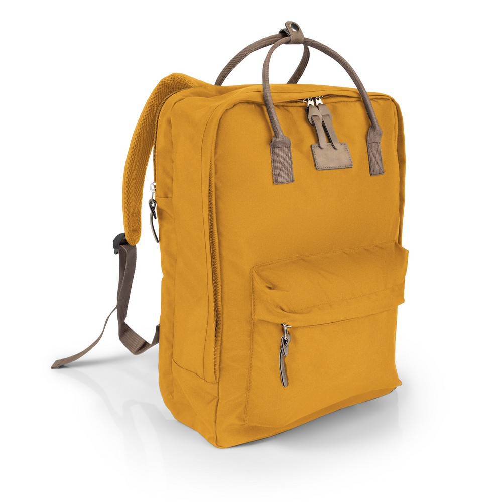 B'RIGHT Laptop-Rucksack 15,6", aus RPET | Finlay in Gelb, Ansicht 2