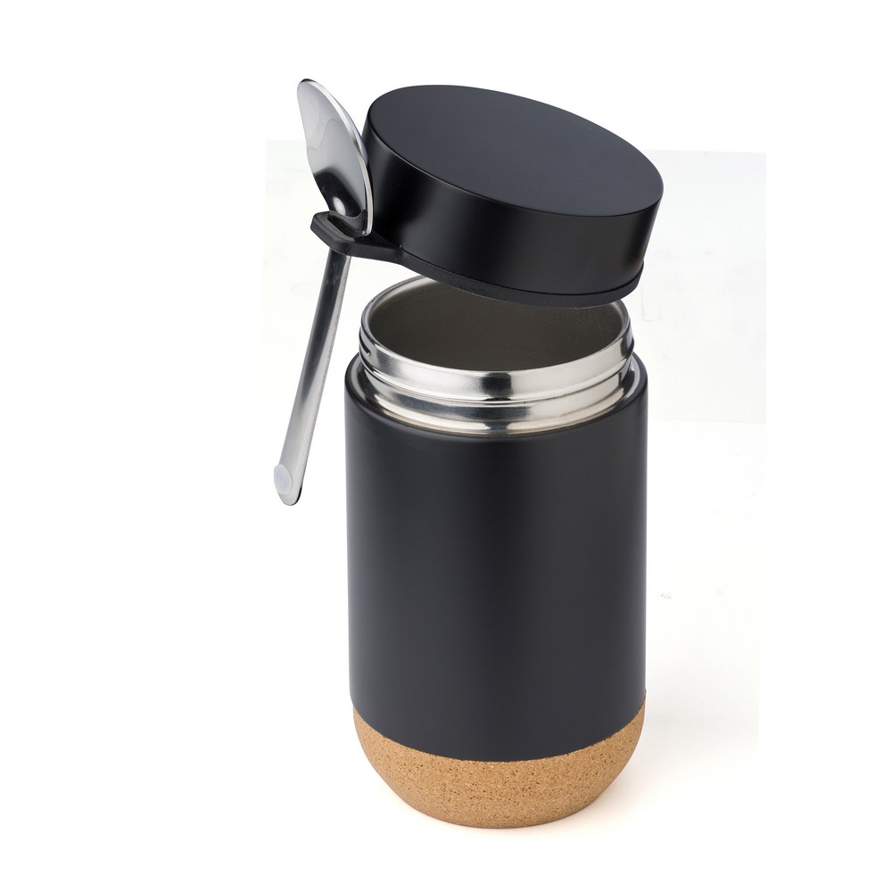 Thermischer Lebensmittelbehälter 400 ml, Löffel in Schwarz, Ansicht 4