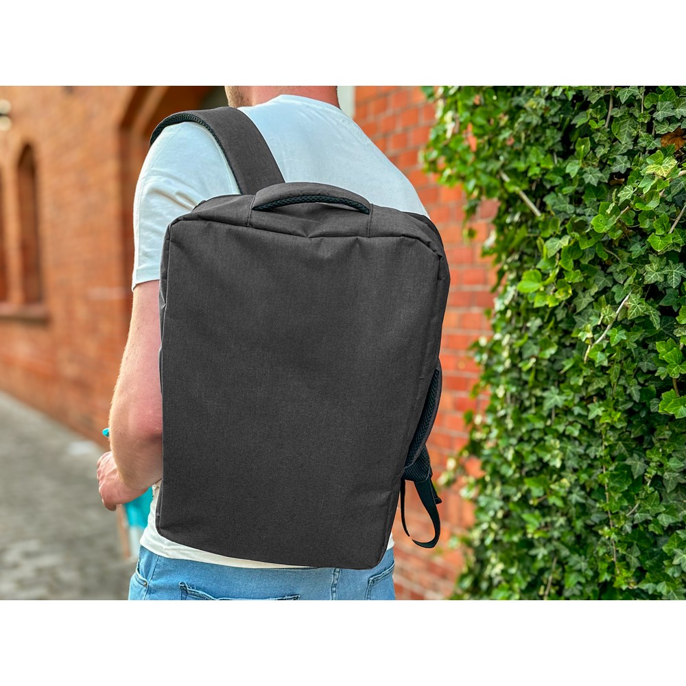 RPET Rucksack, Laptoptasche 15,6" | Tahir in Schwarz, Ansicht 15