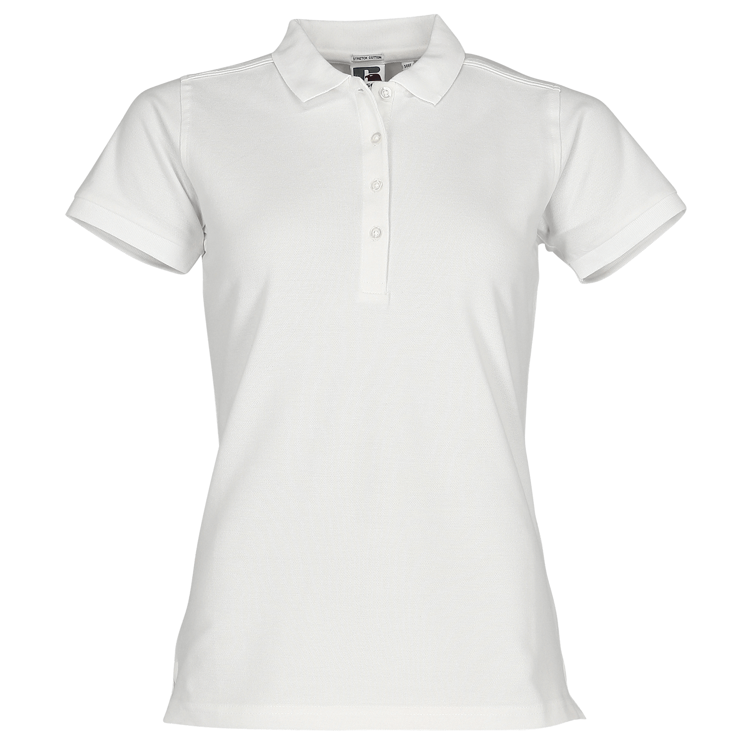 Russell Körperbetontes Damen Stretch-Polo in Weiß