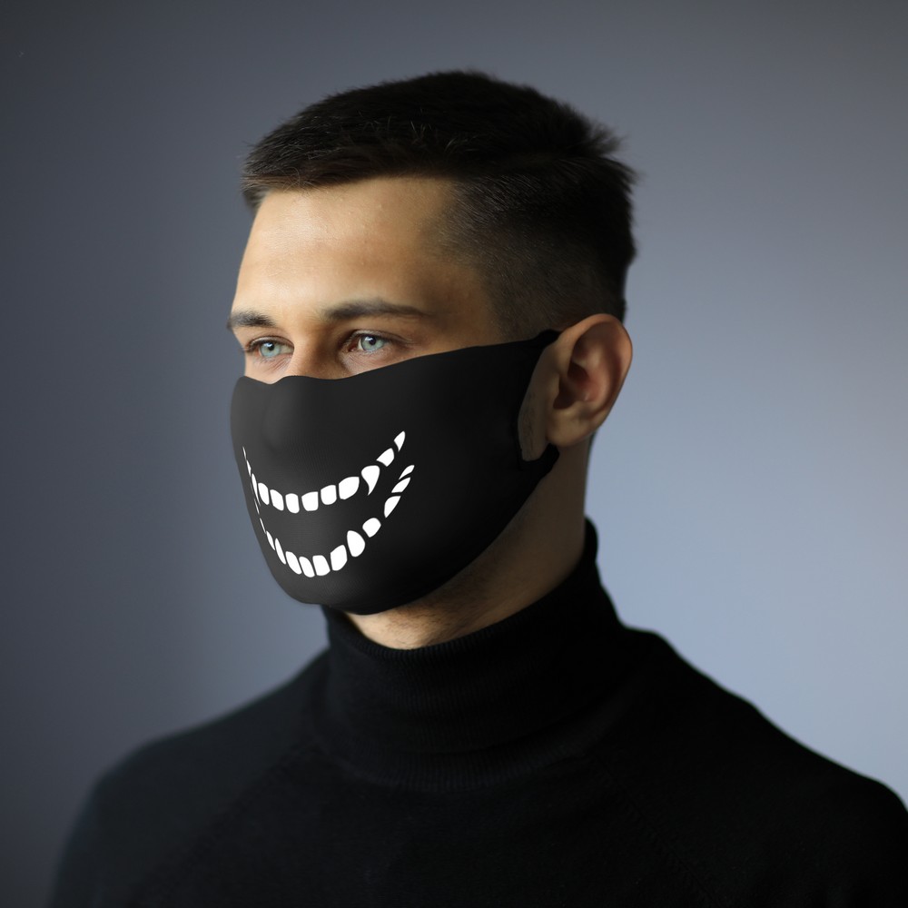 Wiederverwendbare Maske mit Filterraum und Silberionen in Schwarz, Ansicht 4