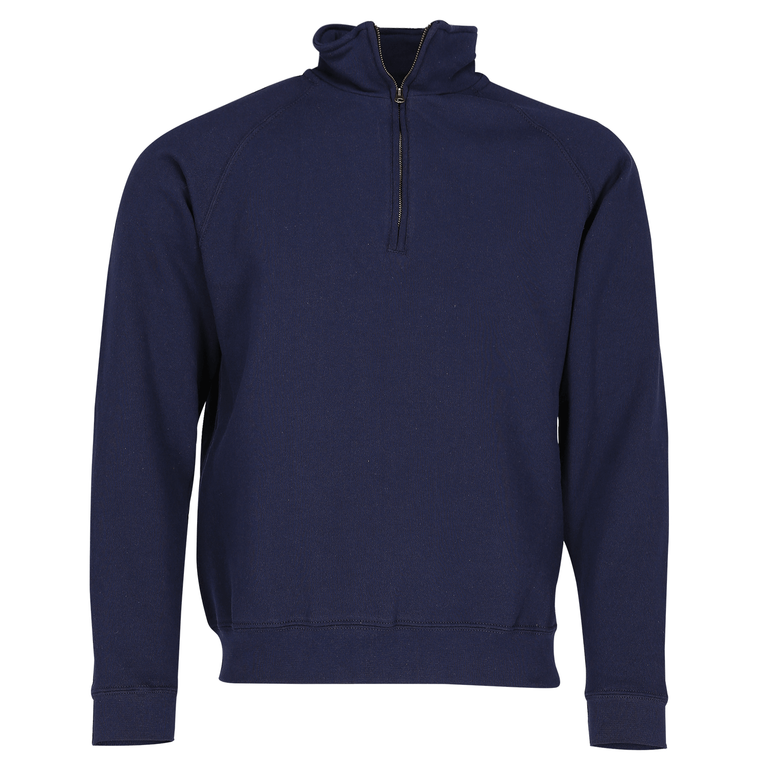 Fruit of the Loom Classic Zip Neck Sweat in Deep Navy