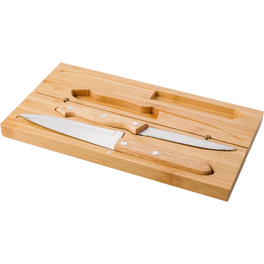 Messer Set aus Bambus in Braun
