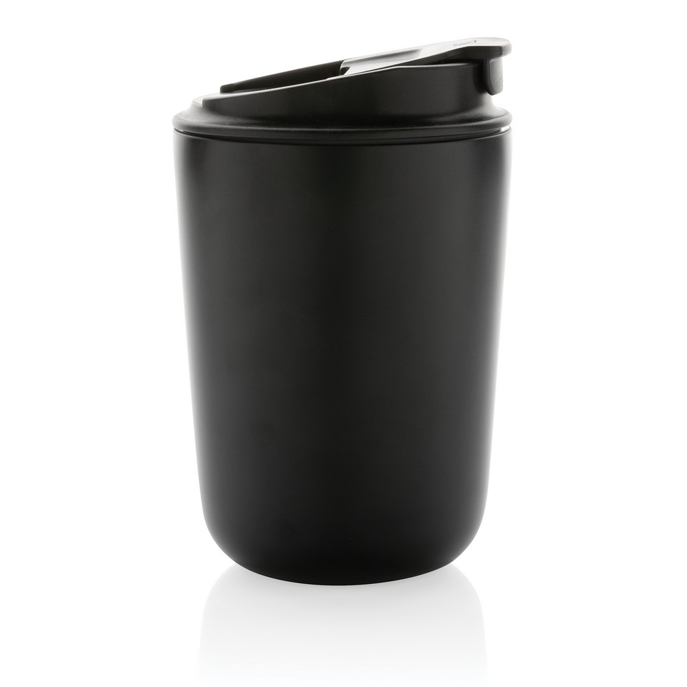 Cuppa Vakuumbecher aus RCS-Stahl mit Umhängeband in Schwarz, Ansicht 3