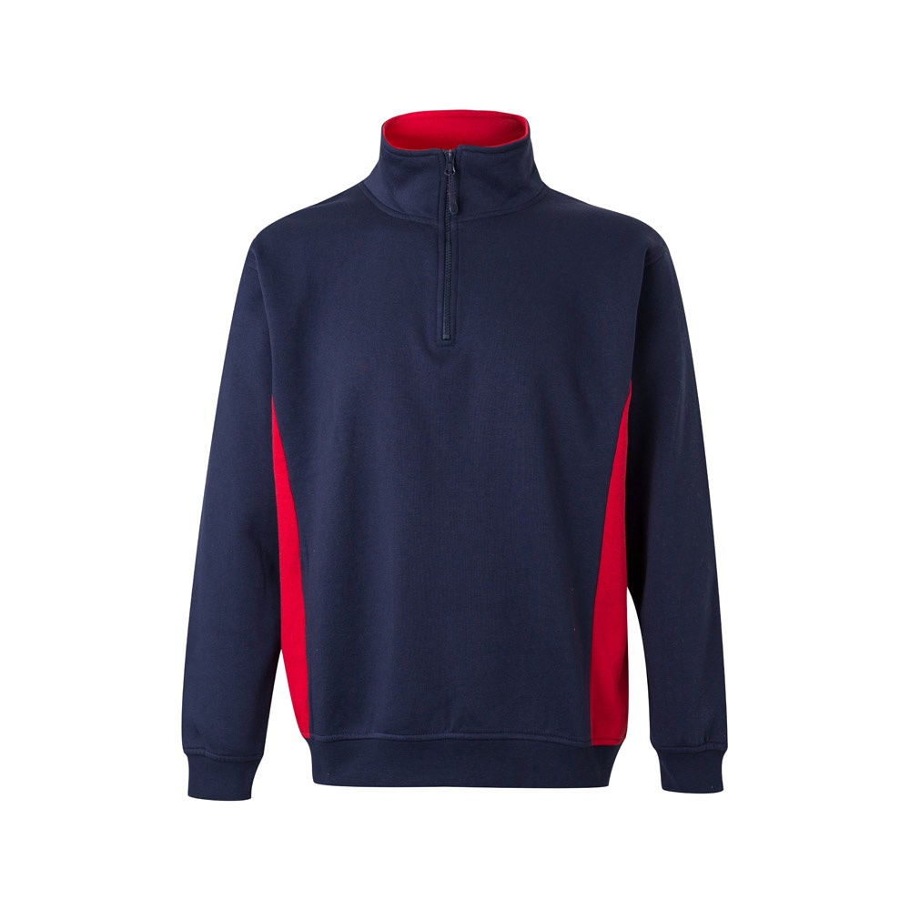 Zweifarbiges Frottee-Sweatshirt (260 g/m²), aus Polyester (65 %) und Baumwolle (35 %) | VL Svarog – Marineblau/Rot