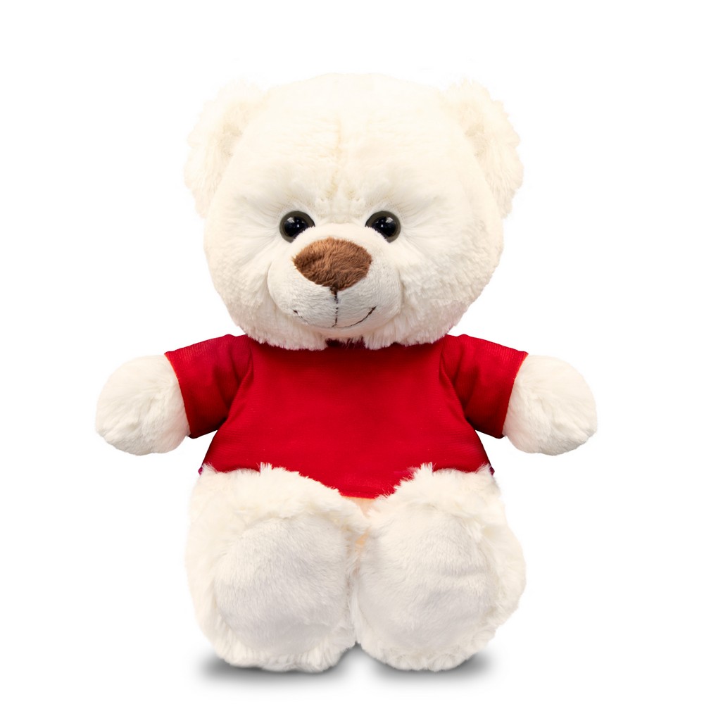 Teddybär mit T-Shirt | Josh White in Weiß-rot, Ansicht 2
