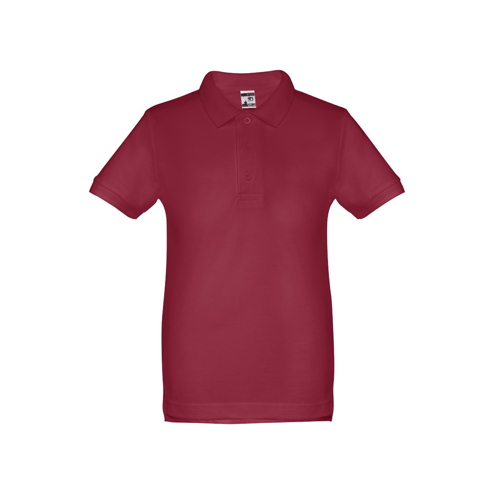 Kurzärmeliges Baumwoll-Poloshirt für Kinder (unisex) | THC Adam Kids – Burgunder