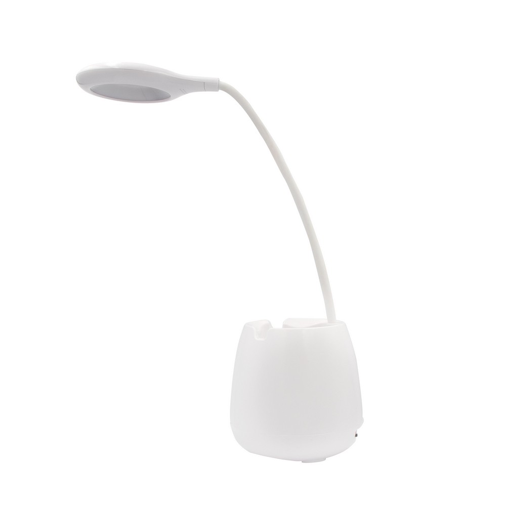 Schreibtischlampe, Wireless Lautsprecher 3W, Telefonständer, Halterung für Schreibutensilien | Asar in Weiß, Ansicht 12