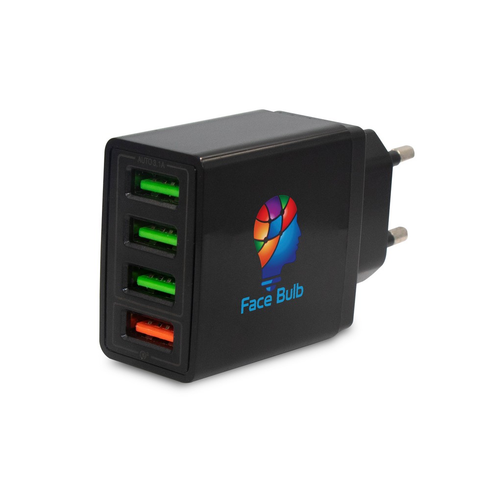 Wandladegerät mit 4 USB-Anschlüssen | Lee in Schwarz, Ansicht 5