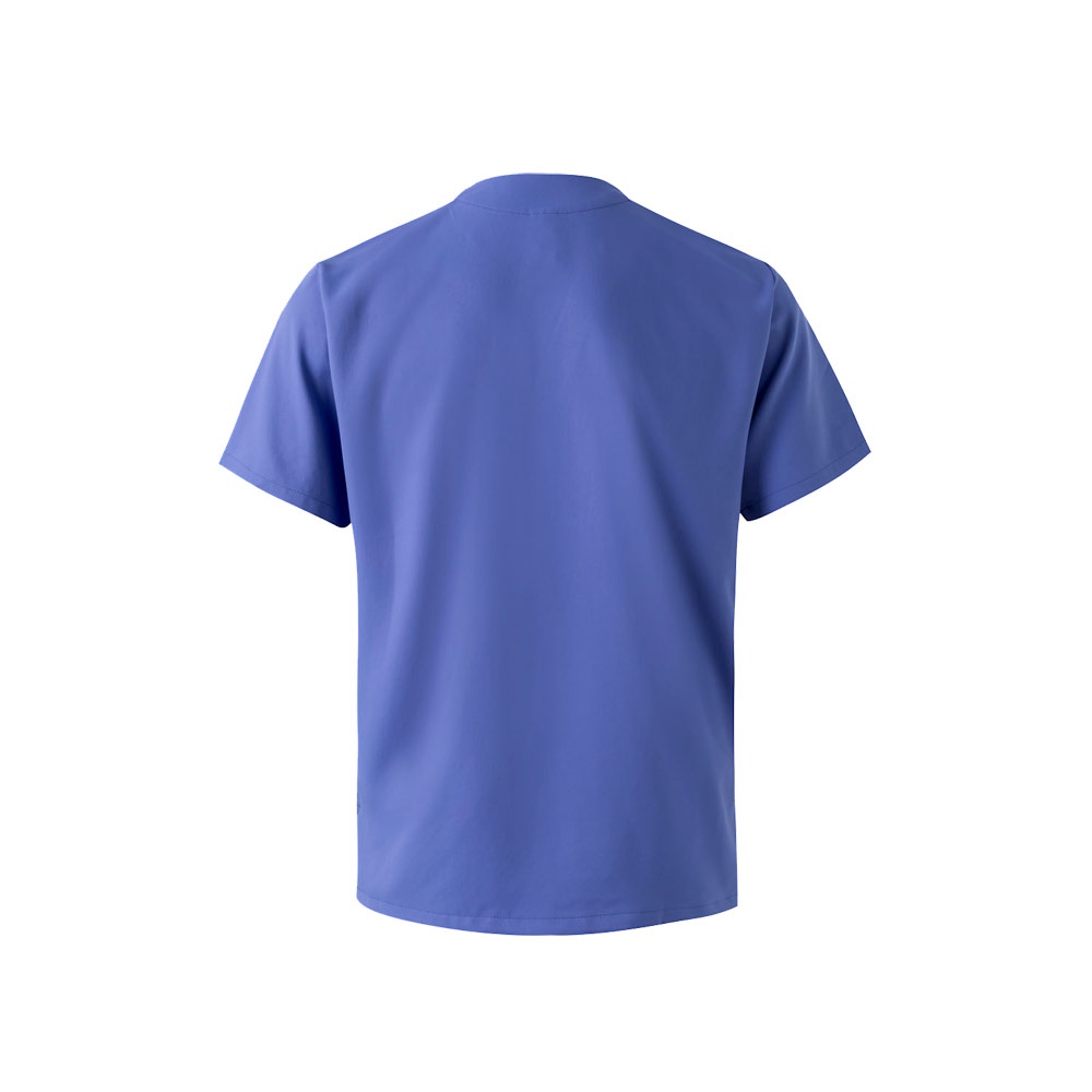 Kurzarm-Tunika (140 g/m²), aus 100 % Mikrofaser | VL Flora – Blau, Ansicht 2