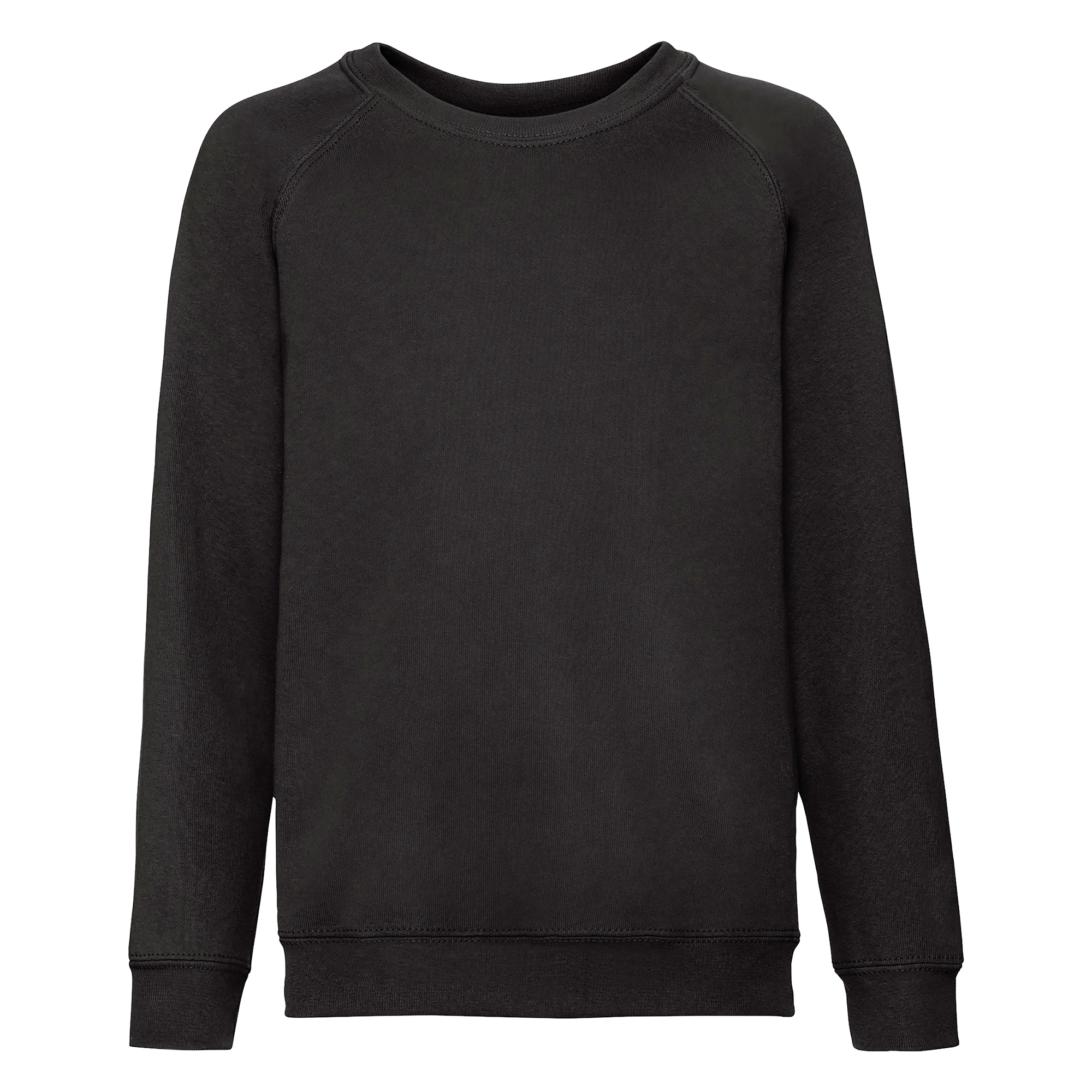 Fruit of the Loom Kinder Classic Raglan Sweat in Schwarz