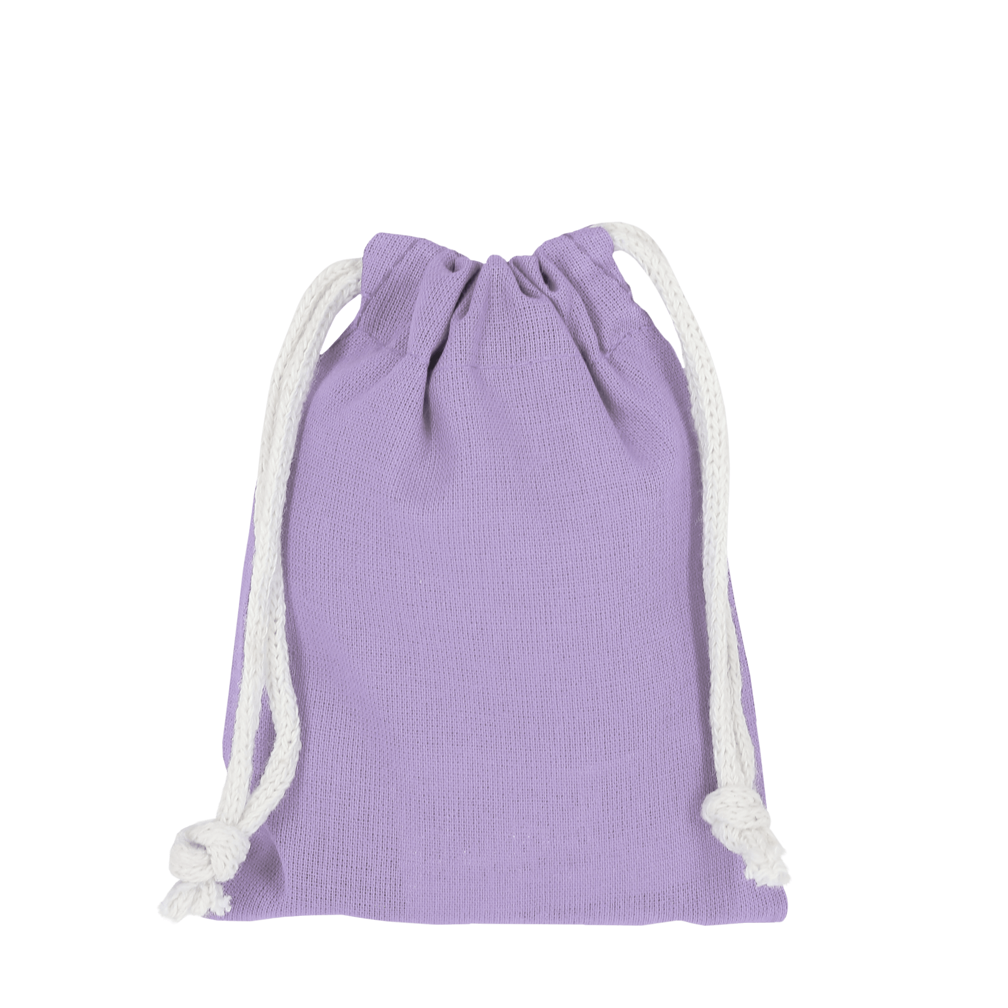 Zuziehbeutel aus Baumwolle, 10 x 14 cm in Lavendel