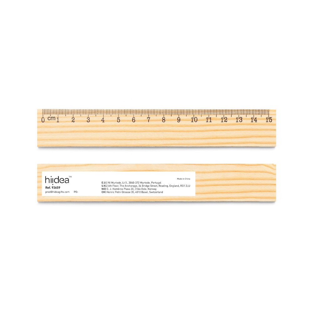 Lineal aus Kiefernholz mit 15 cm Skala | Wesley 15 – Naturhell, Ansicht 3