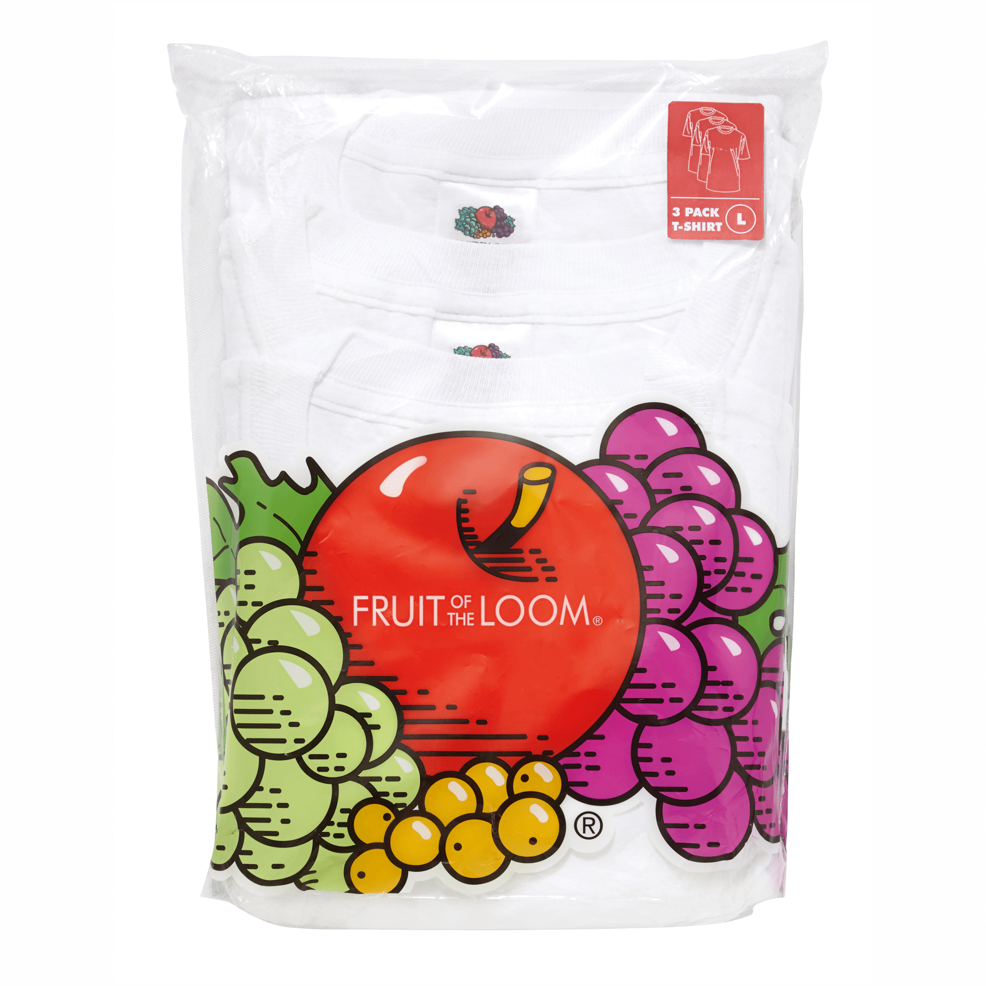 3er-Pack Fruit of the Loom T-Shirts in Weiß