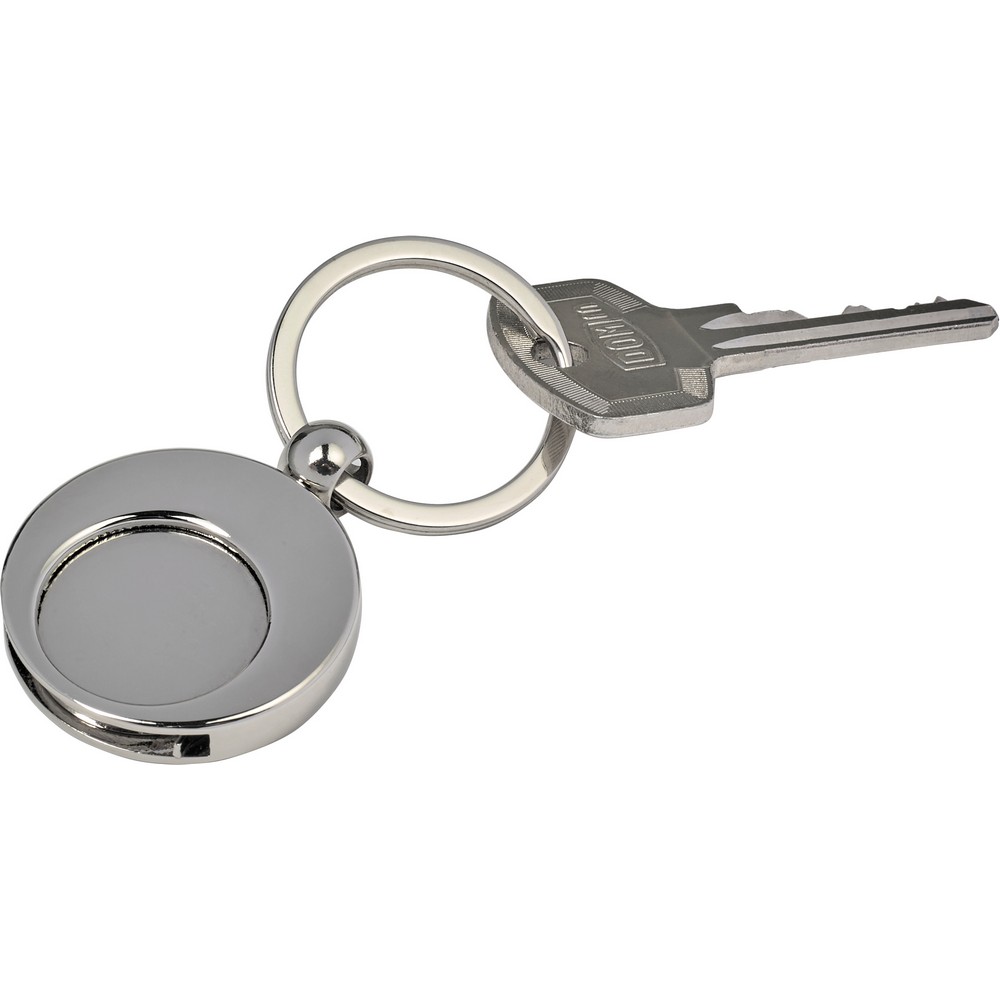 Schlüsselanhänger, Einkaufswagenchip in Silber, Ansicht 3