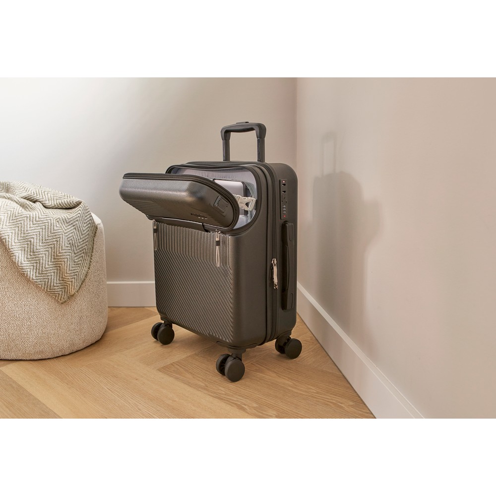 Reisekoffer, Trolley-Tasche, in Schwarz, Ansicht 10
