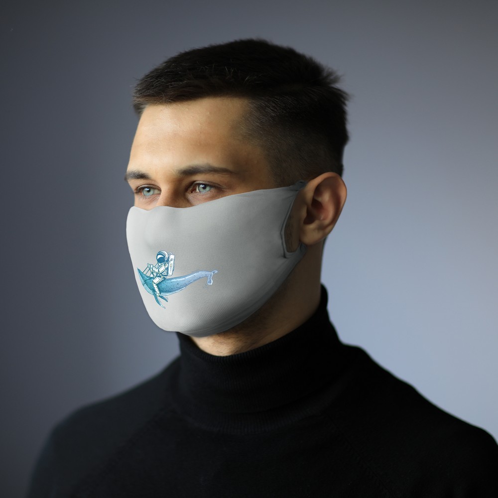 Wiederverwendbare Maske mit Filterraum und Silberionen in Grau, Ansicht 5