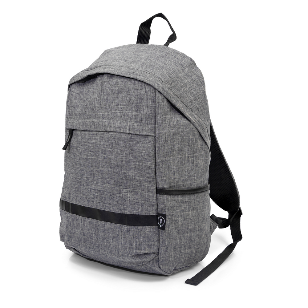 B'RIGHT Rucksack mit Fach für Laptop 15,6", aus RPET | Reggie in Grau, Ansicht 4