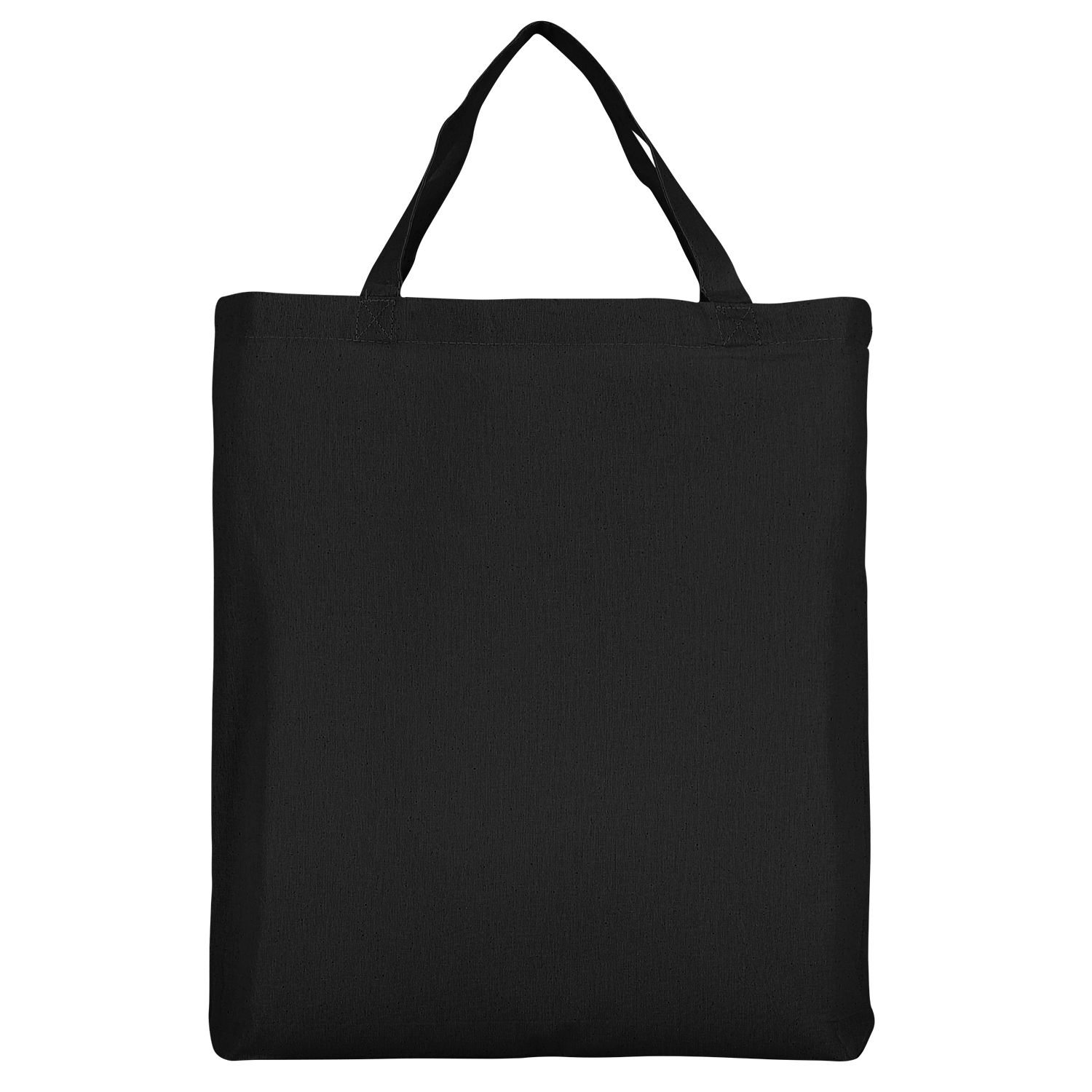 Baumwolltasche CLASSIC mit zwei kurzen Henkeln und Bodenfalte in Schwarz