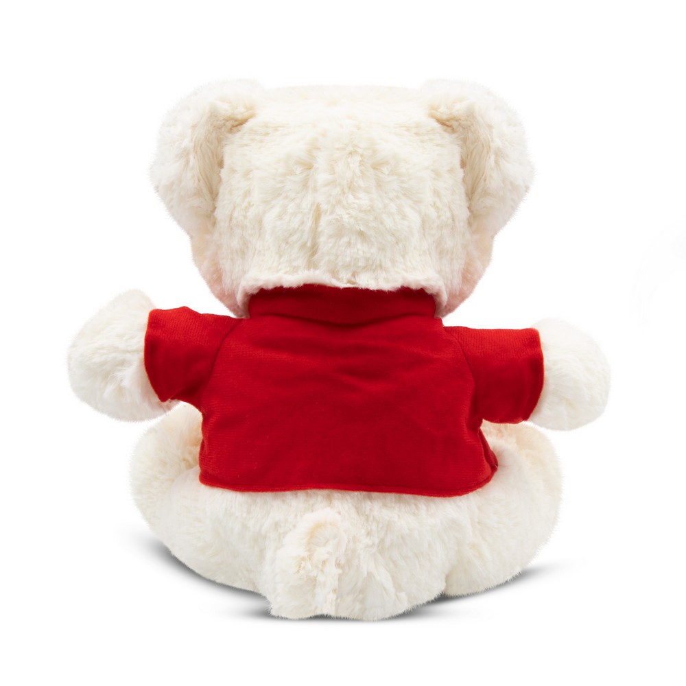 Teddybär mit T-Shirt | Josh White in Weiß-rot, Ansicht 3
