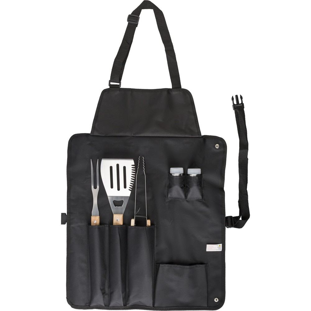 Grillschürze mit Grillset in Schwarz, Ansicht 3