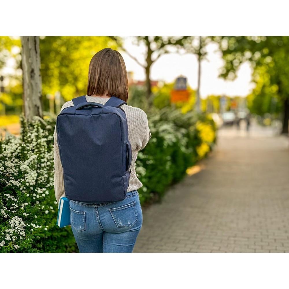 RPET Rucksack, Laptoptasche 15,6" | Tahir in Grau, Ansicht 12