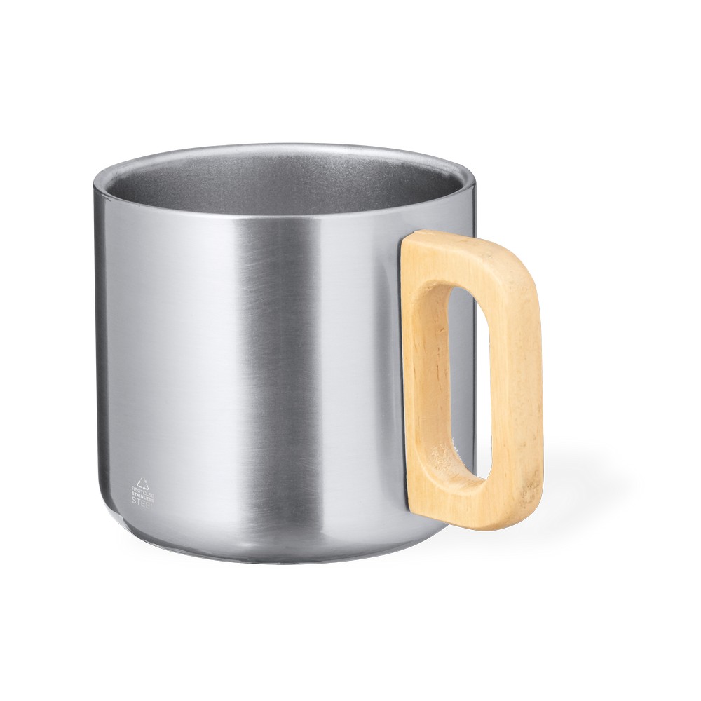 Recycelter Edelstahlbecher 400 ml in Silber