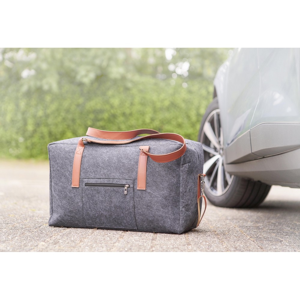 RPET-Reisetasche, Sporttasche aus Filz in Graphit, Ansicht 4