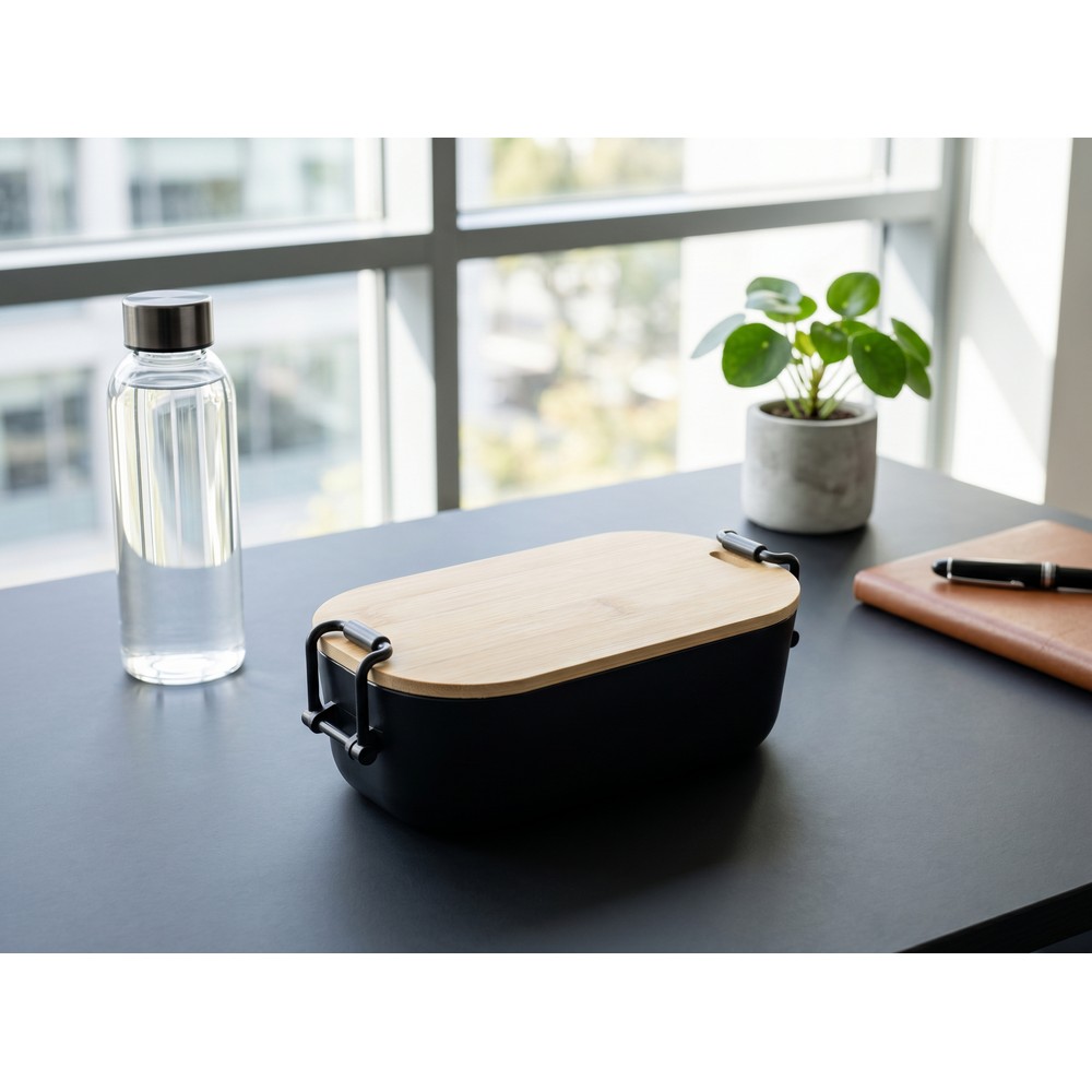 Lunchbox 900 ml | Loes in Schwarz, Ansicht 2