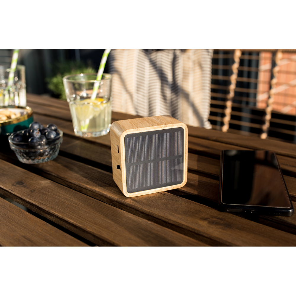 Wireless Lautsprecher aus Bambus 3W B'RIGHT, Solarpanel | Androwe in Holz, Ansicht 11