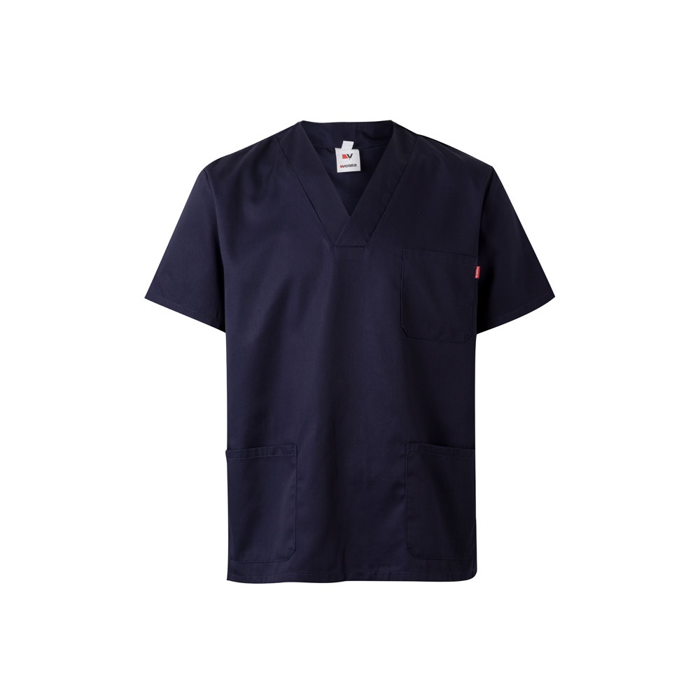 Tunika aus Twill (190g/m²) mit kurzen Ärmeln, aus Polyester (65%) und Baumwolle (35%) | VL Illapa – Blau