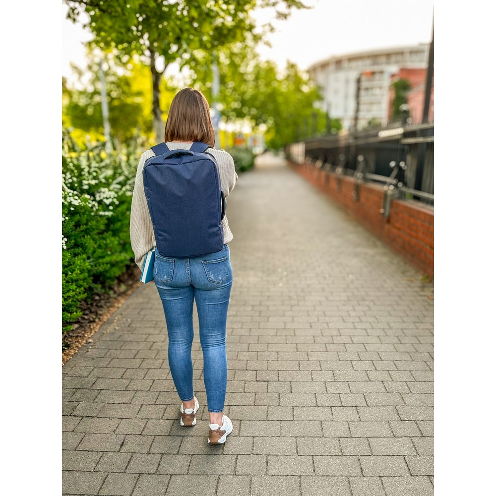RPET Rucksack, Laptoptasche 15,6" | Tahir in Grau, Ansicht 2