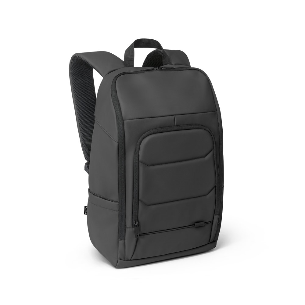 Notebook-Rucksack aus hochdichtem 600D Polyester aus recyceltem mit einer wasserabweisenden Oberfläche 16" | Toulon – Schwarz