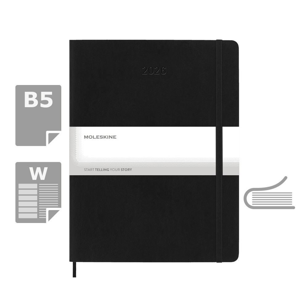 MOLESKINE Wochenkalender mit Notizbuch in Schwarz