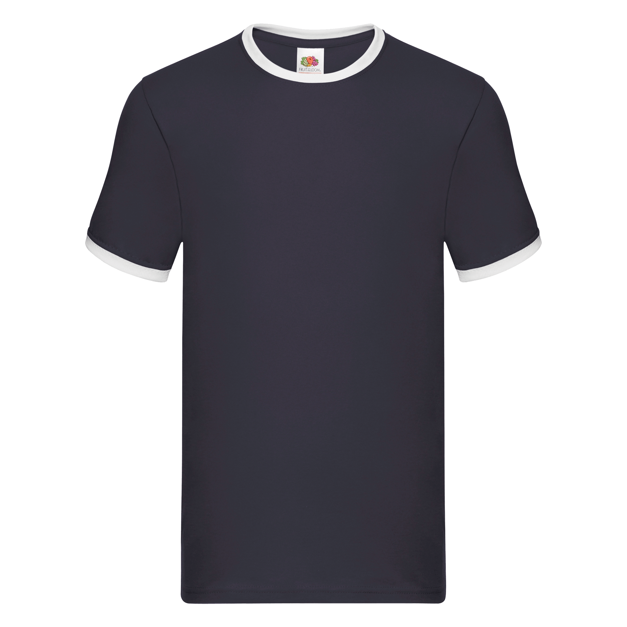 Fruit of the Loom Valueweight Ringer T-Shirt in Navy/Weiß