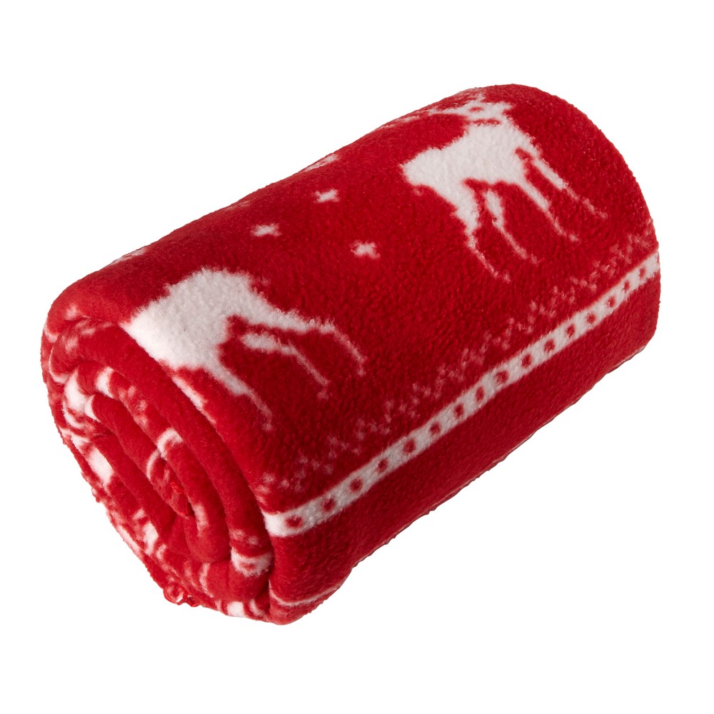 Fleece-Decke in Rot, Ansicht 5