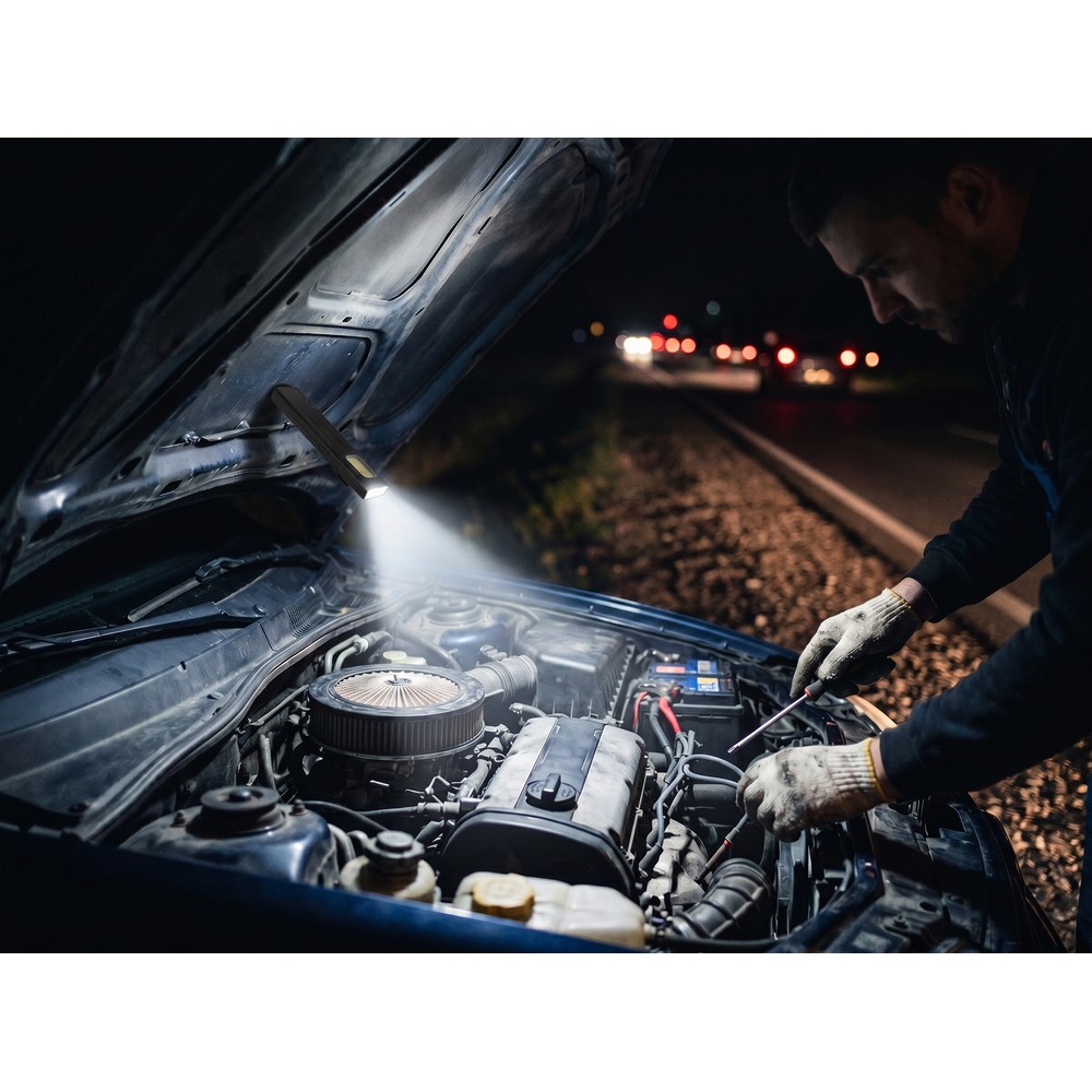 Taschenlampe mit Magnet und Clip | Zelik in Schwarz, Ansicht 3