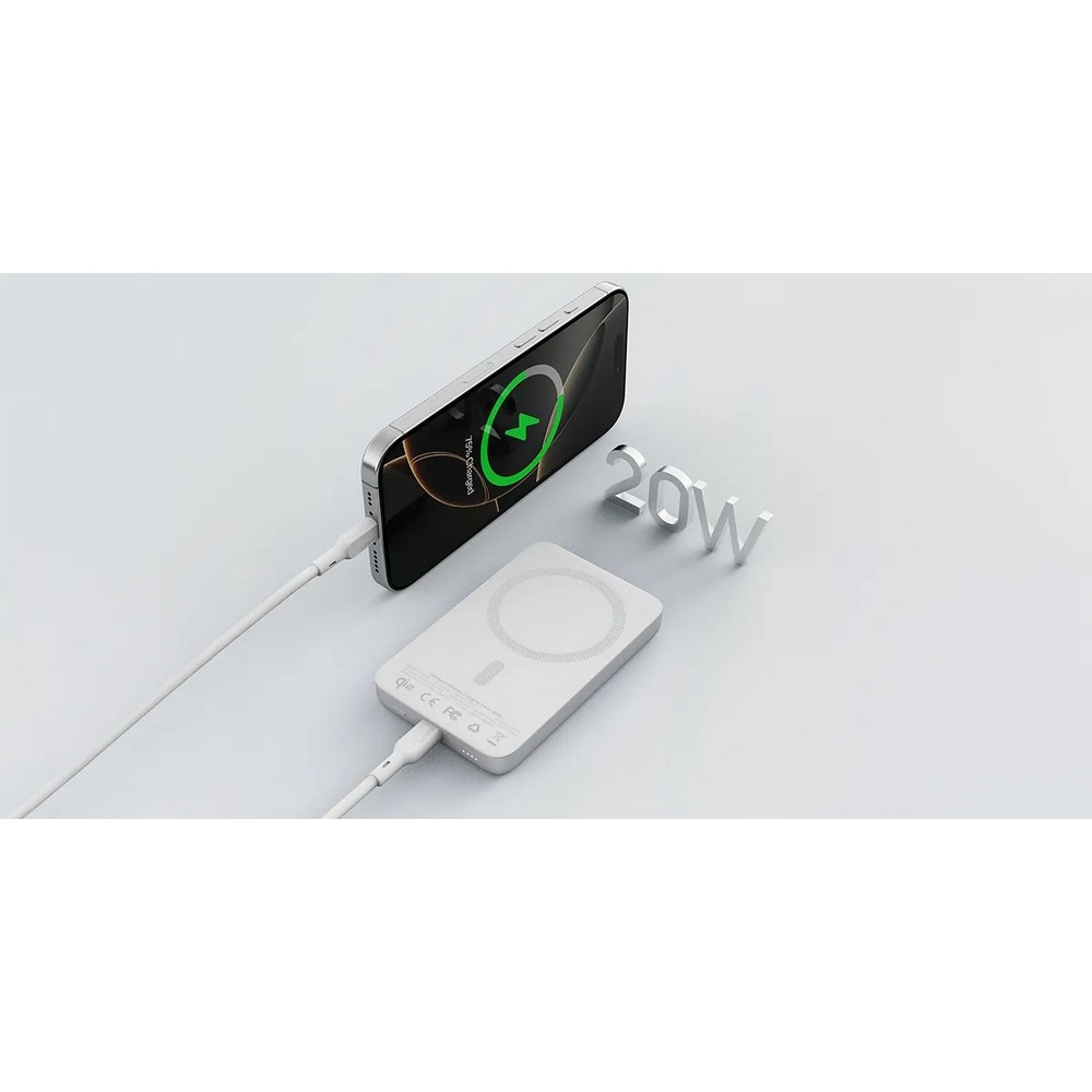 Magnetische kabellose Powerbank 10000 mAh, Aukey in Silber, Ansicht 9