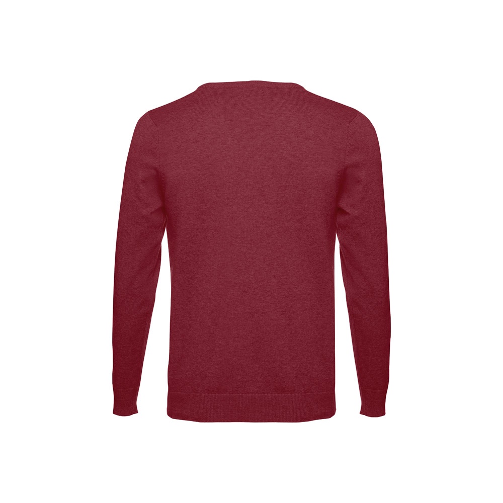 Herren-Pullover mit V-Ausschnitt aus Baumwolle und Polyamid | THC Milan – Burgunder, Ansicht 2