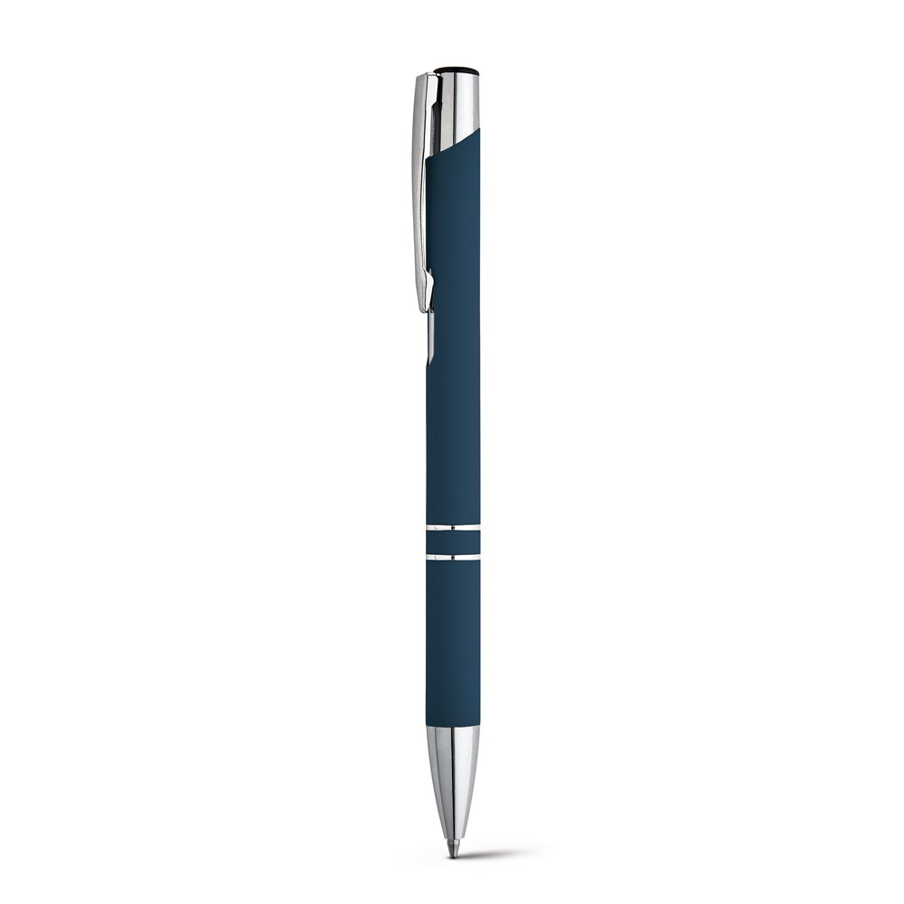 Kugelschreiber aus Aluminium mit Gummifinish | Beta Soft – Blau