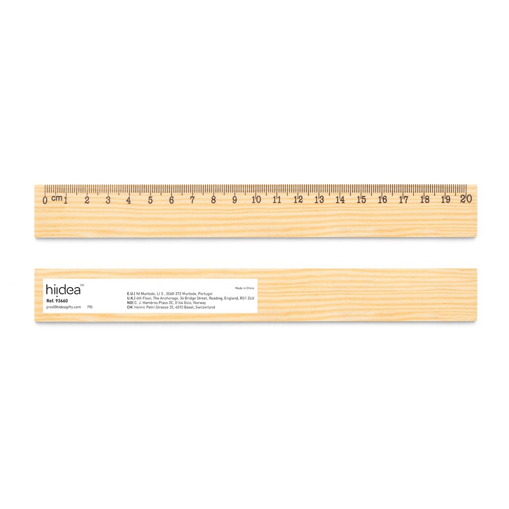 Lineal aus Kiefernholz mit 20 cm Skala | Wesley 20 – Naturhell, Ansicht 3