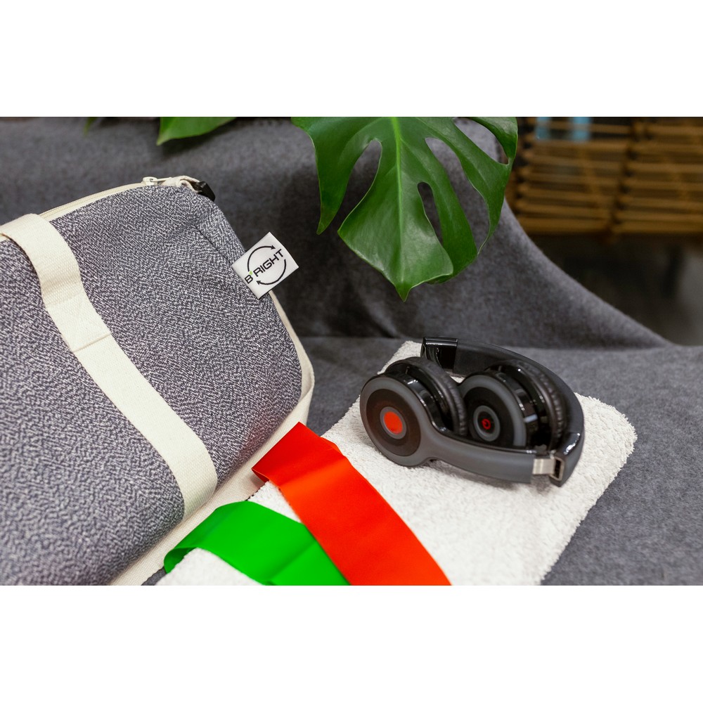 Sport- und Reisetasche B'RIGHT aus recycelter Baumwolle und recyceltem Polyester | Asha in Grau, Ansicht 8