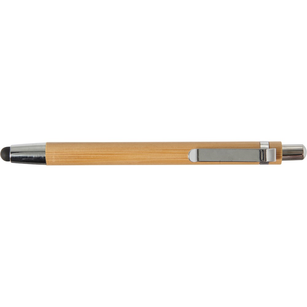 Bambus-Kugelschreiber, Touchscreen-Stift in Braun, Ansicht 2