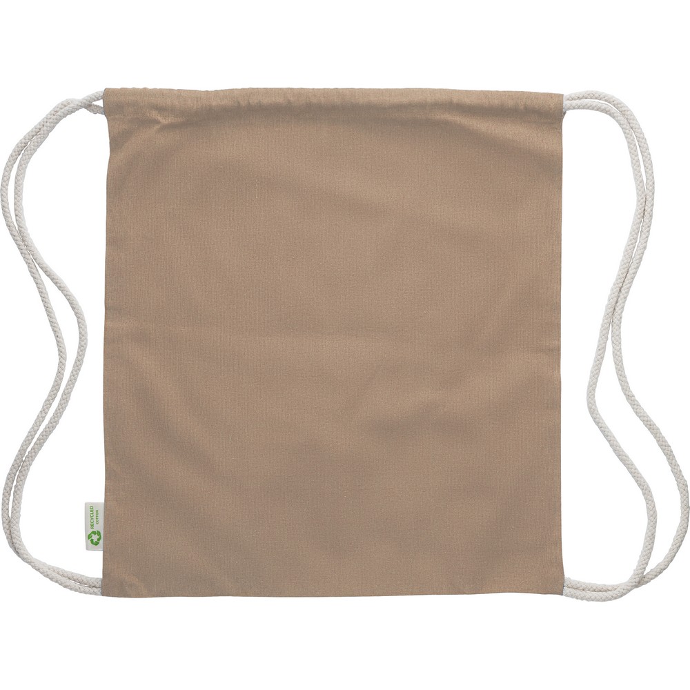 Baumwollbeutel mit Kordelzug in Khaki, Ansicht 2