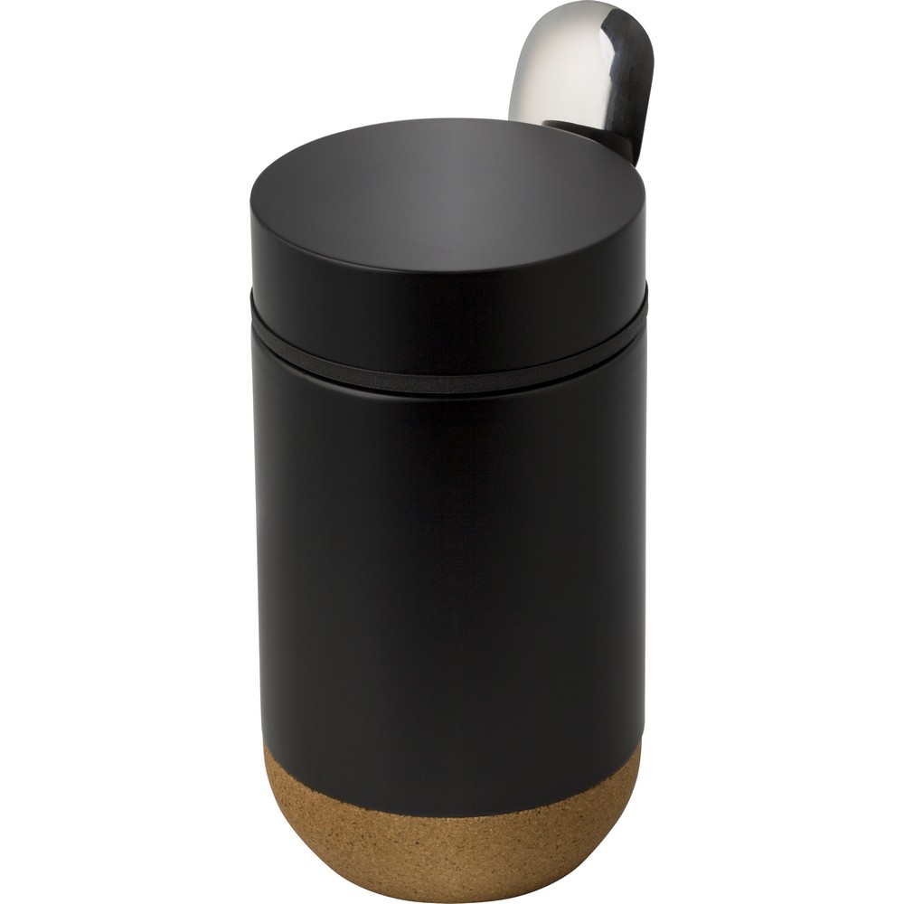 Thermischer Lebensmittelbehälter 400 ml, Löffel in Schwarz, Ansicht 3