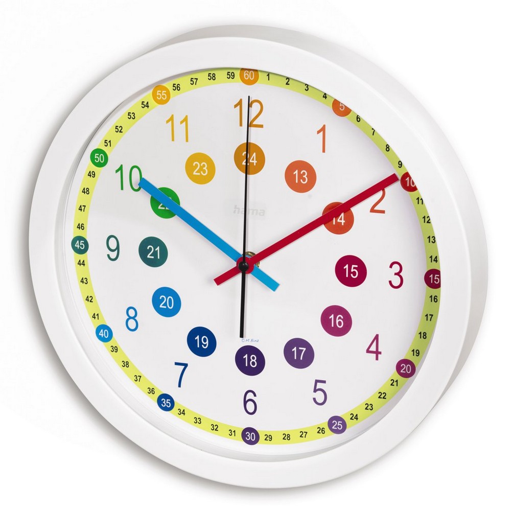 Wanduhr zum Lernen für Kinder von Hama in Weiß