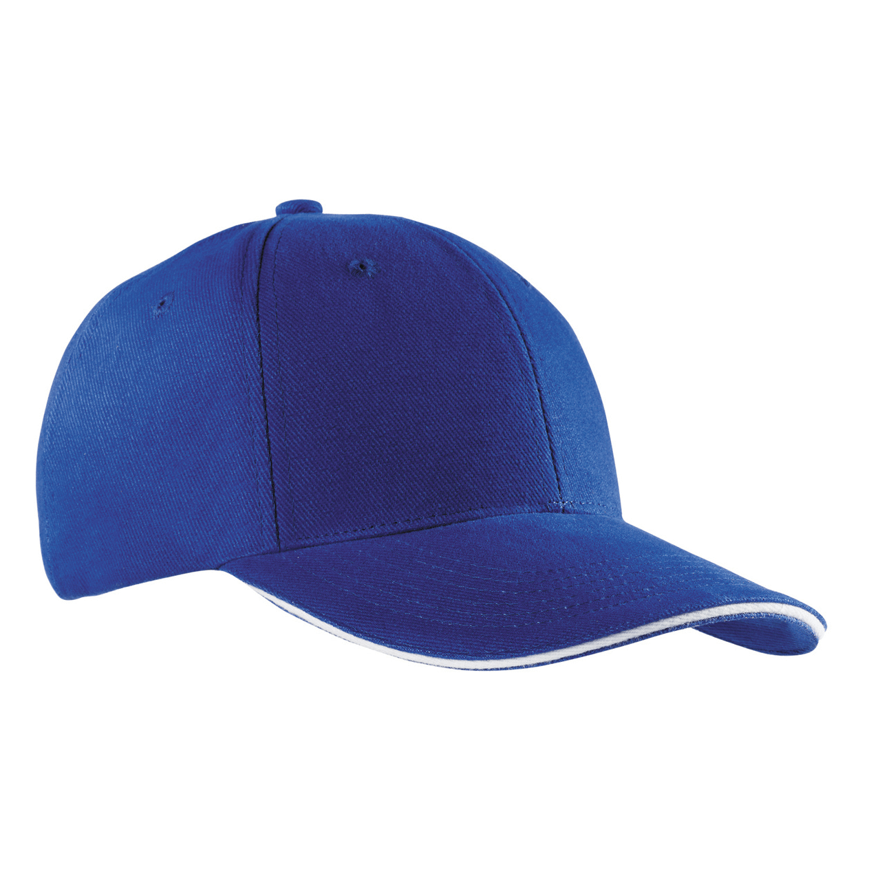 6 Panel Sandwich Cap in Royal/Weiß