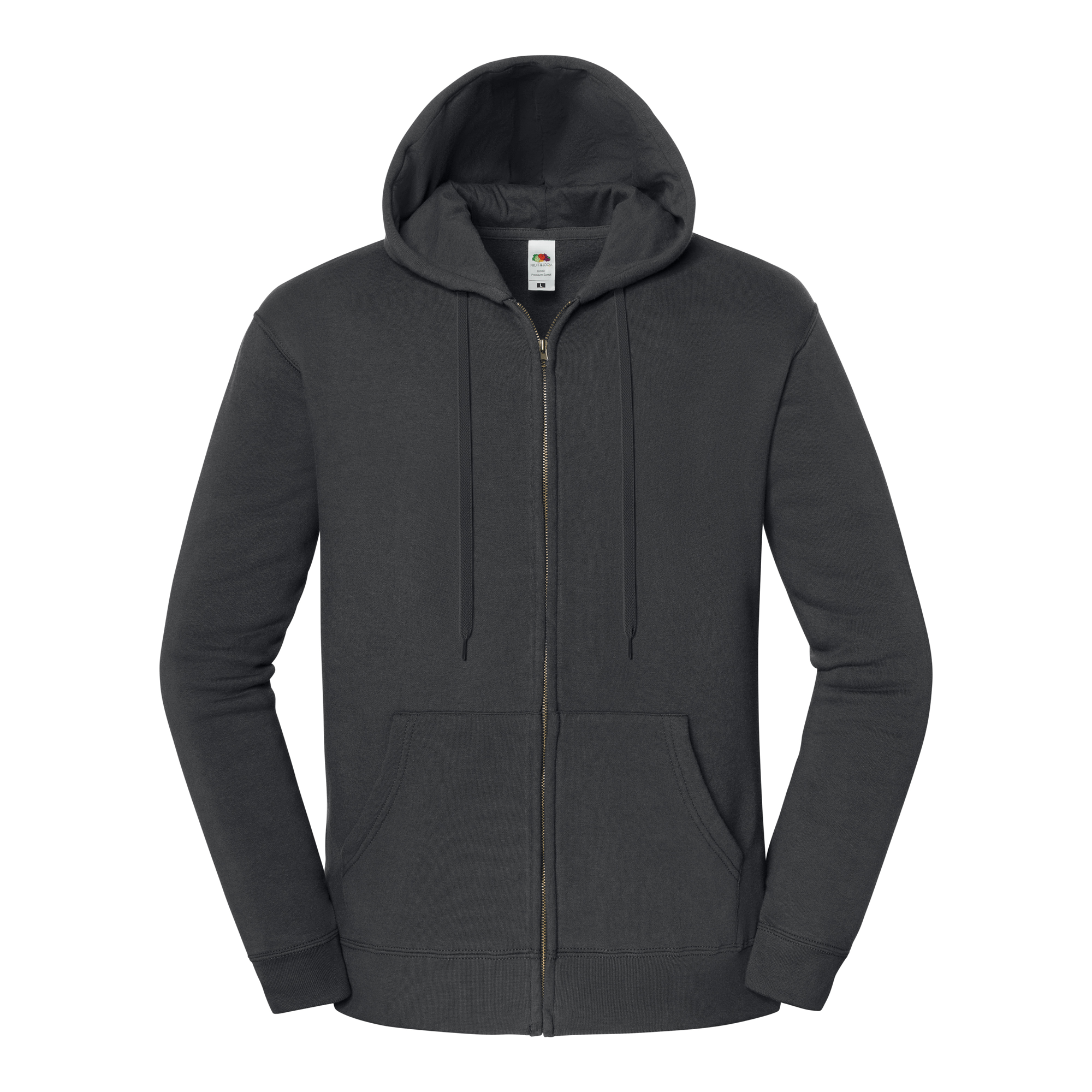 Fruit of the Loom Iconic Premium Kapuzen Sweatjacke in Graphit