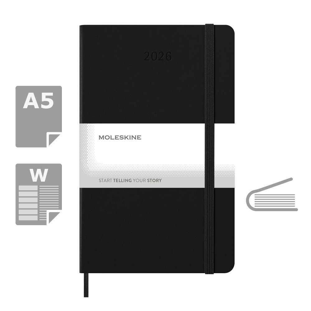 MOLESKINE Wochenkalender mit Notizbuch in Schwarz