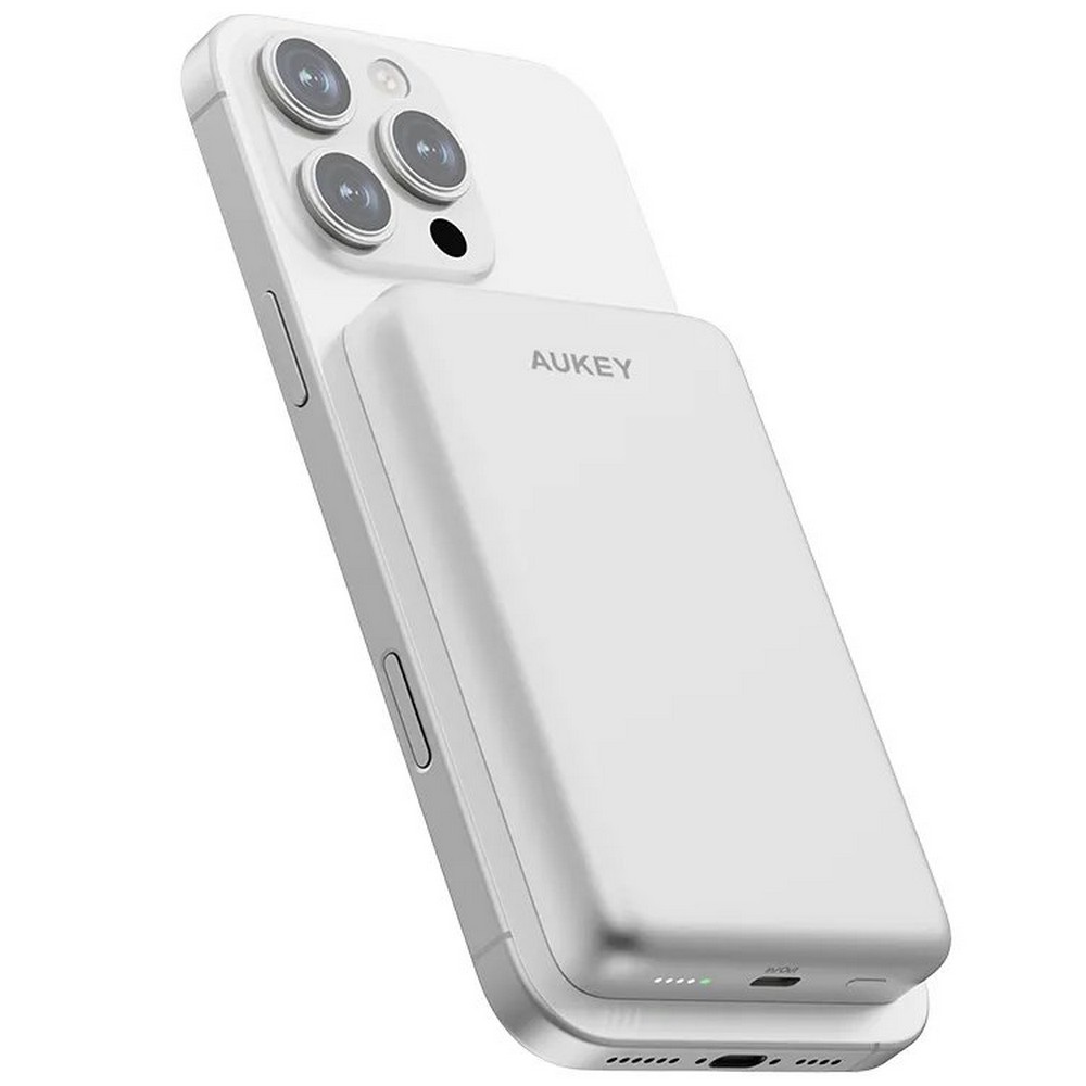 Magnetische kabellose Powerbank 10000 mAh, Aukey in Silber, Ansicht 13